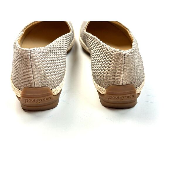 Paul Green Layla Espadrille Flats Women 3.5 US 6 EUC Textured Leather Beige Gray - Picture 7 of 15